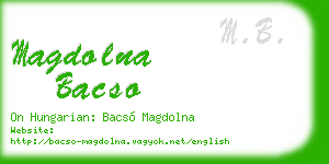 magdolna bacso business card